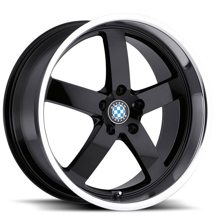 Velgen Beyern Rapp 22x9 5x120 ET35 Glanzend Zwart + Machined Ran