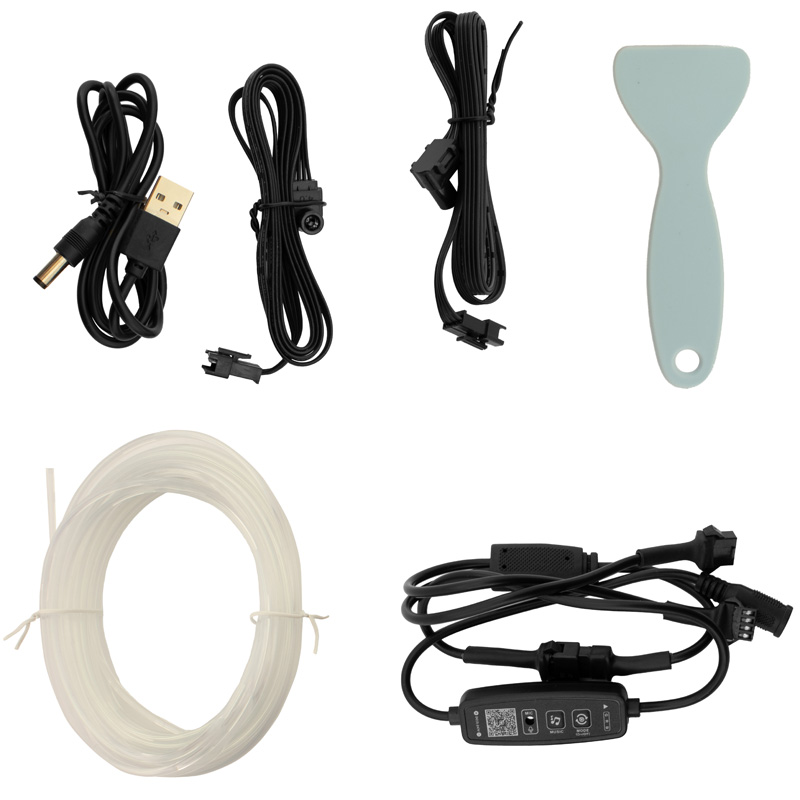2-Delige Multi-Color LED Interieur Sfeerverlichting met App Bediening & 5-meter Optical Fiber