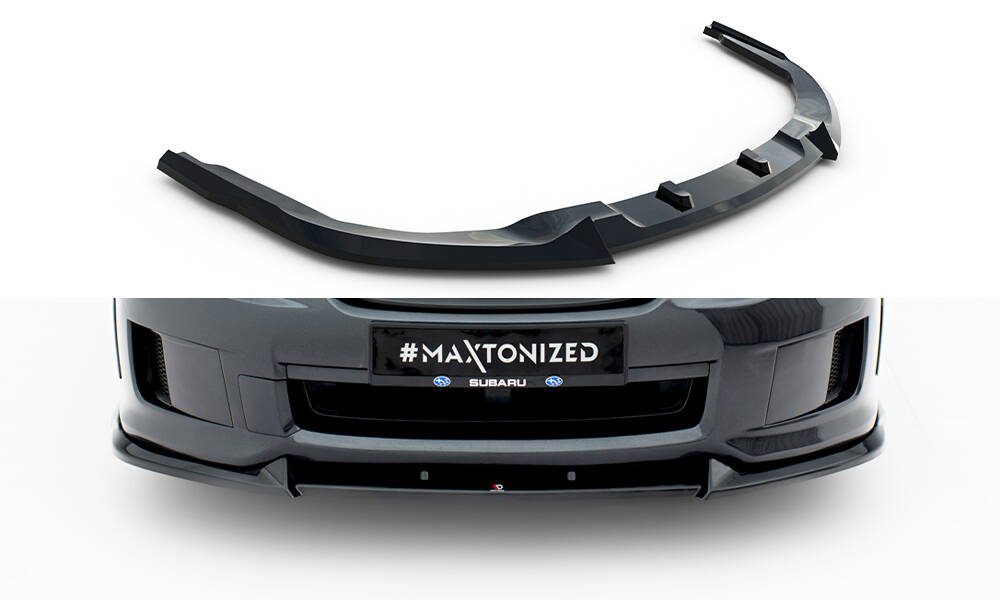 Voorspoiler V.2 Subaru Impreza WRX STI MK3 Facelift Maxton Glanzend zwart