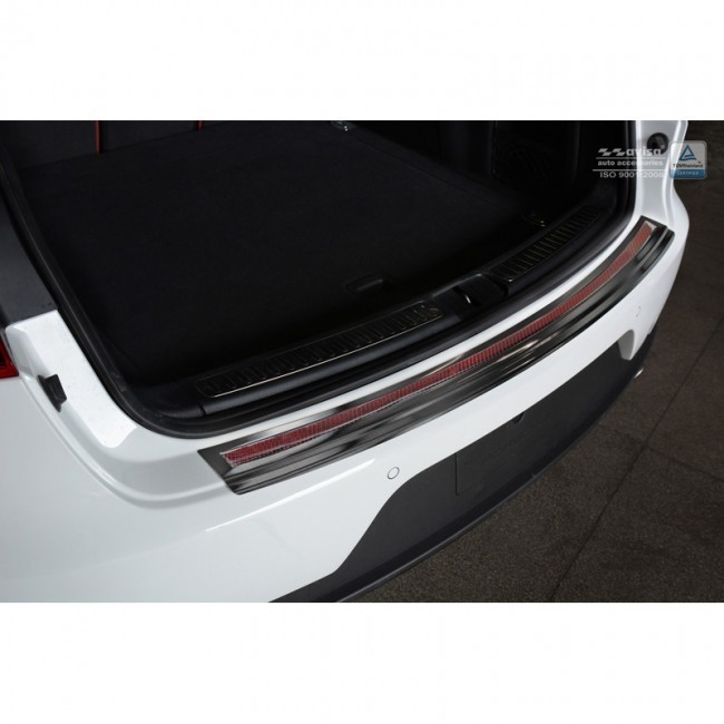 RVS Achterbumperprotector 'Deluxe' Porsche Macan 2014- Zwart/Roo