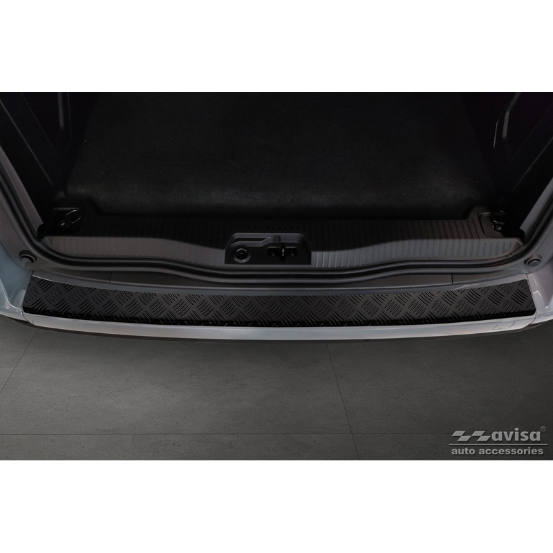 Matzwart Aluminium Achterbumperprotector  Mercedes Citan (W420) Box/Tourer 2021- 'Riffled Plate'