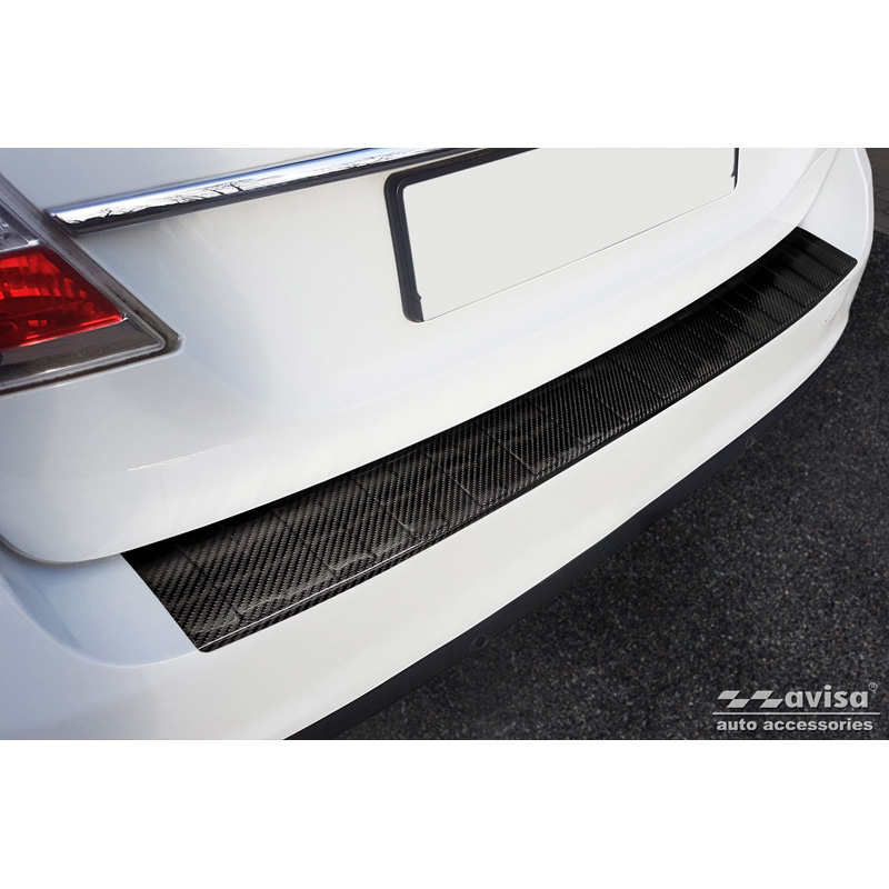 Echt 3D Carbon Achterbumperprotector  Volvo V70 III Facelift 2013-2016 'Ribs'