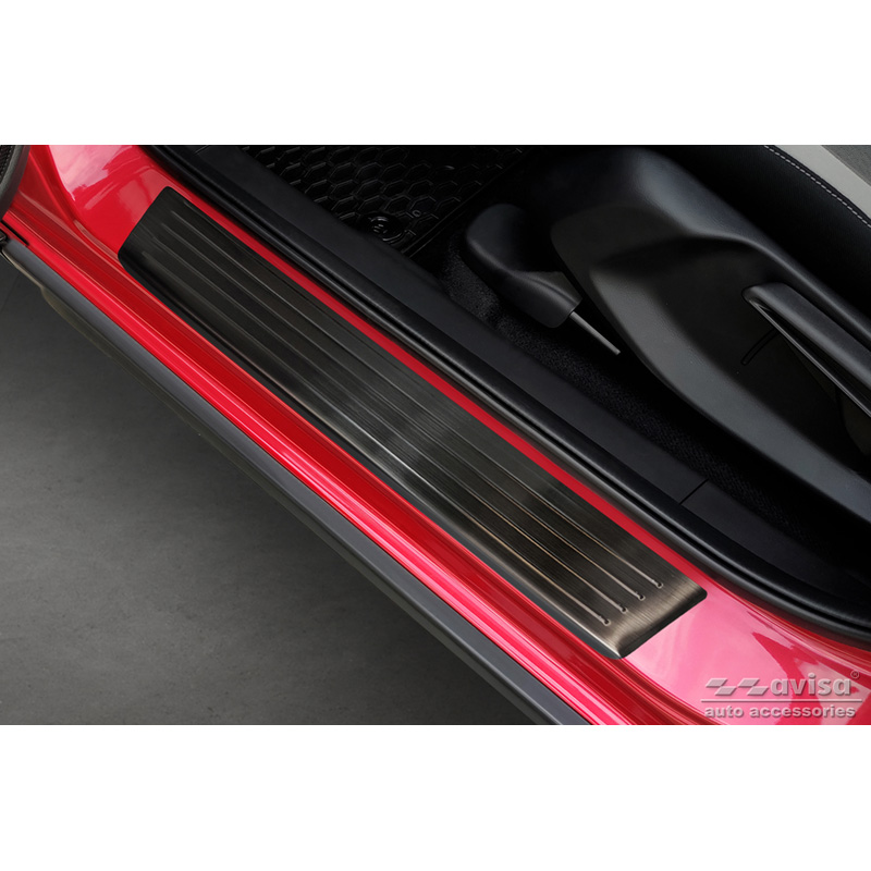 Zwart RVS Instaplijsten  Honda Jazz Crosstar 2020- 'Lines' - 4-delig