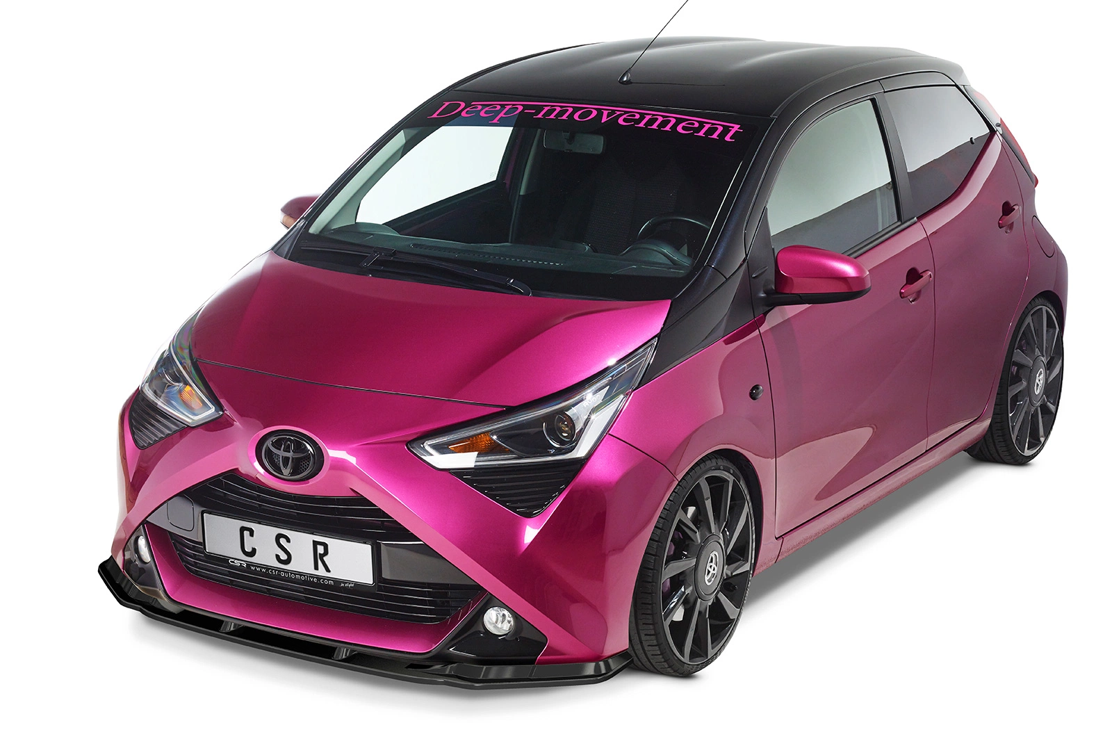 Voorspoiler Toyota Aygo 2 Facelift Glans Zwart van CSR Automotive (2018-)