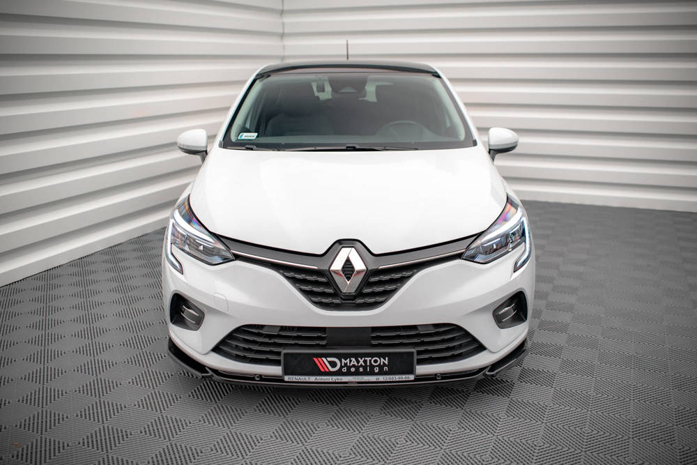 Voorspoiler V.1 Renault Clio Mk5 Maxton Glans Zwart