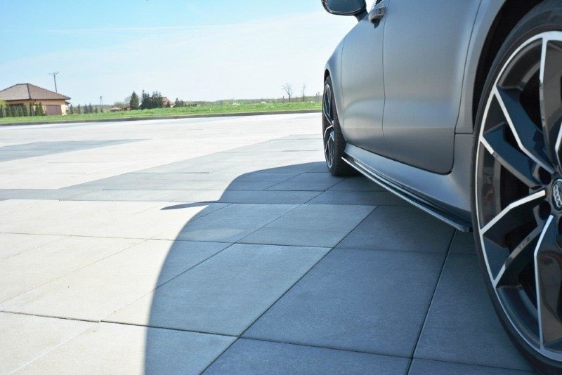 Zijskirts V.2 Audi RS7 C7 FL Maxton Glans Zwart