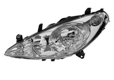 koplamp, H1+H7, elektr verstelb, rechts Peugeot 307, 2000-2005