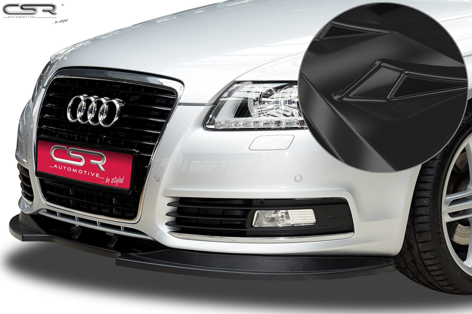 Voorspoiler Audi A6 4F S-Line Glans Zwart – 09/2008–2011