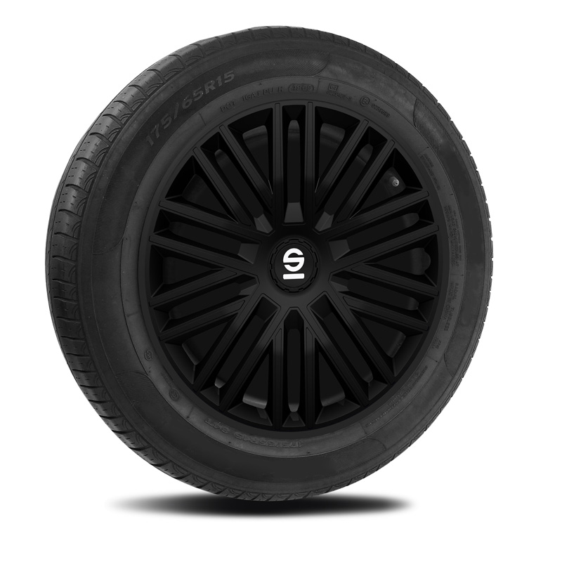 Sparco Wieldoppen Bergamo - 15-inch - Zwart - Set van 4 stuks