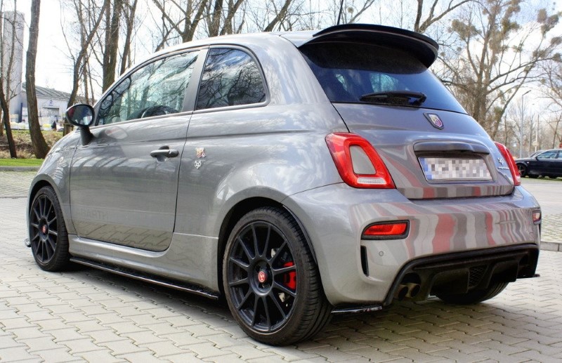 Achterzij Spoilers Fiat 500 Abarth Facelift MK1 Glanzend Zwart