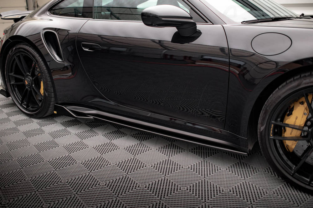 Zijskirts Porsche 911 Turbo S 992 Maxton Glans Zwart