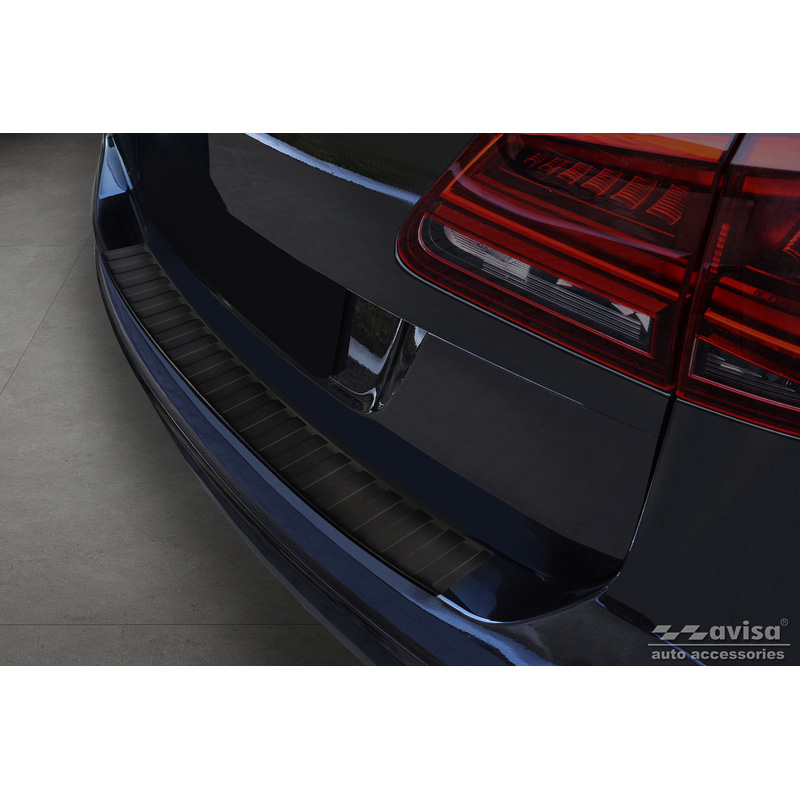 Matzwart RVS Achterbumperprotector  Seat Alhambra & Volkswagen Sharan II 2010- 'Ribs'
