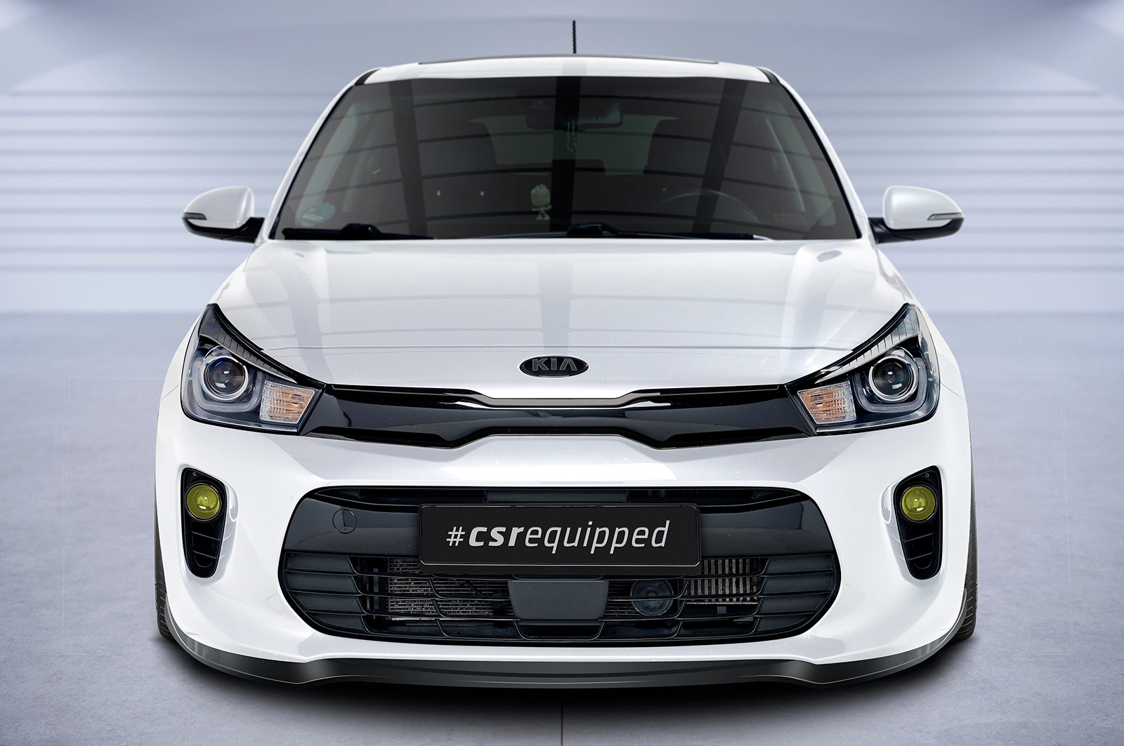 Voorspoiler Kia Rio 4 (YB) Glans Zwart van CSR Automotive (2017-2020, voor Facelift)