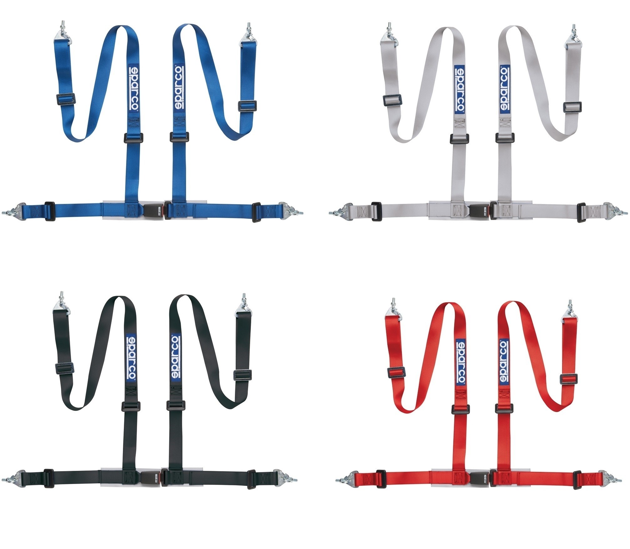 Sparco Gordel 4 Punts met Haken/Ogen Red