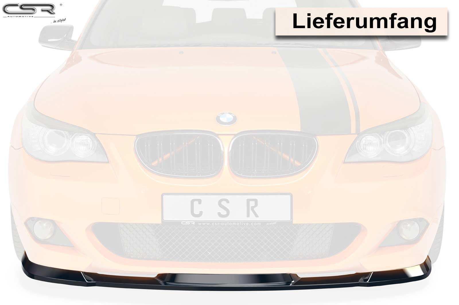 Voorspoiler BMW 5er E60/E61 M-Paket CSR glans zwart – 06/2003–05/2010
