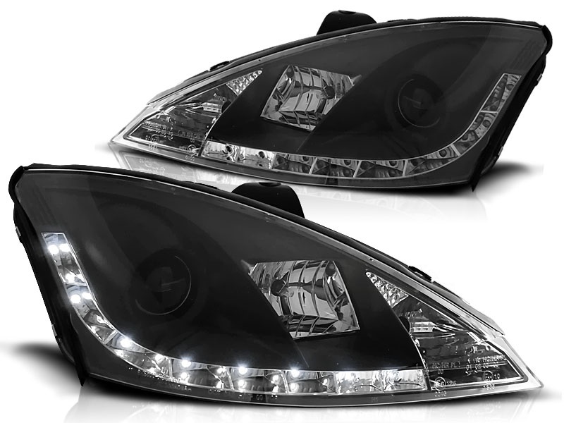 Faros Ford Focus 98-01 negro + Luz de marcha diurna