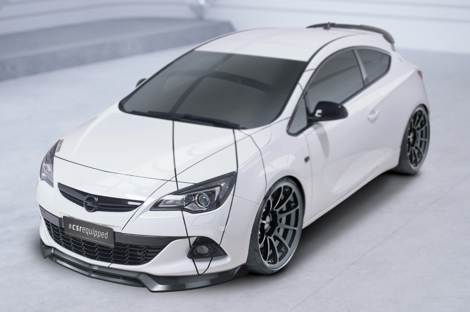 Voorspoiler Opel Astra J GTC Glans Zwart (01/2012–04/2018 Facelift) CSR