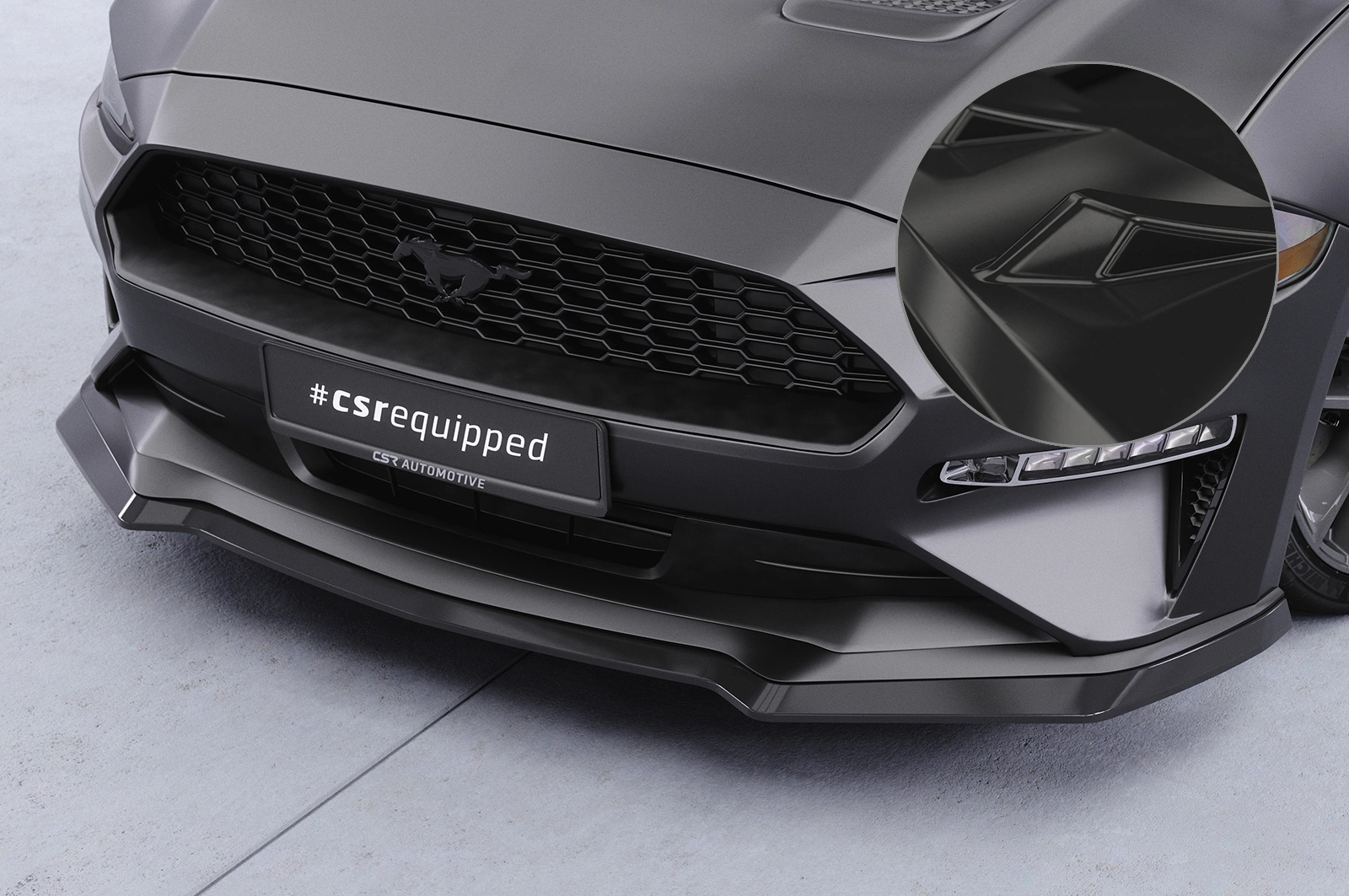 Voorspoiler Ford Mustang VI glans zwart – 08/2017–