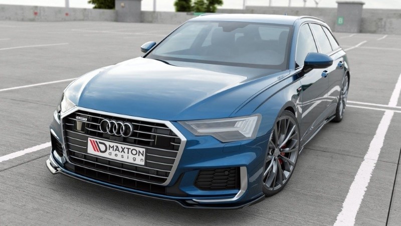 Voorspoiler V.1 Audi A6 S-Line / S6 C8 Maxton Glans Zwart
