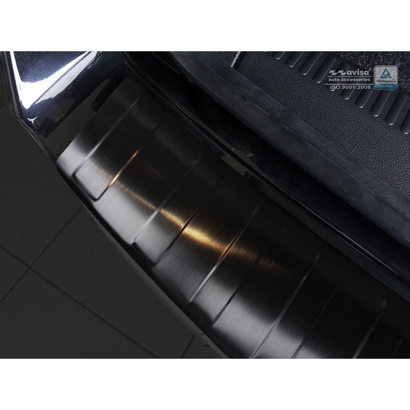 Zwart RVS Achterbumperprotector  Skoda Octavia III Kombi Facelift 2017-2020 'Ribs'
