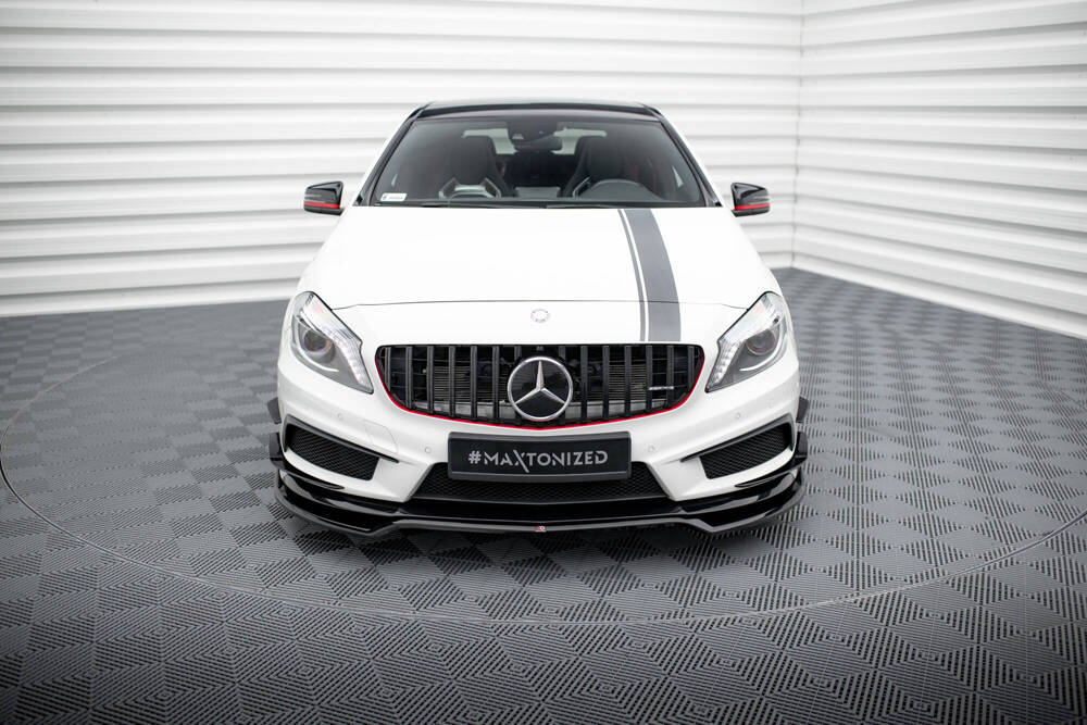 Voorspoiler V.4 Mercedes A45 AMG W176 Maxton Glans Zwart