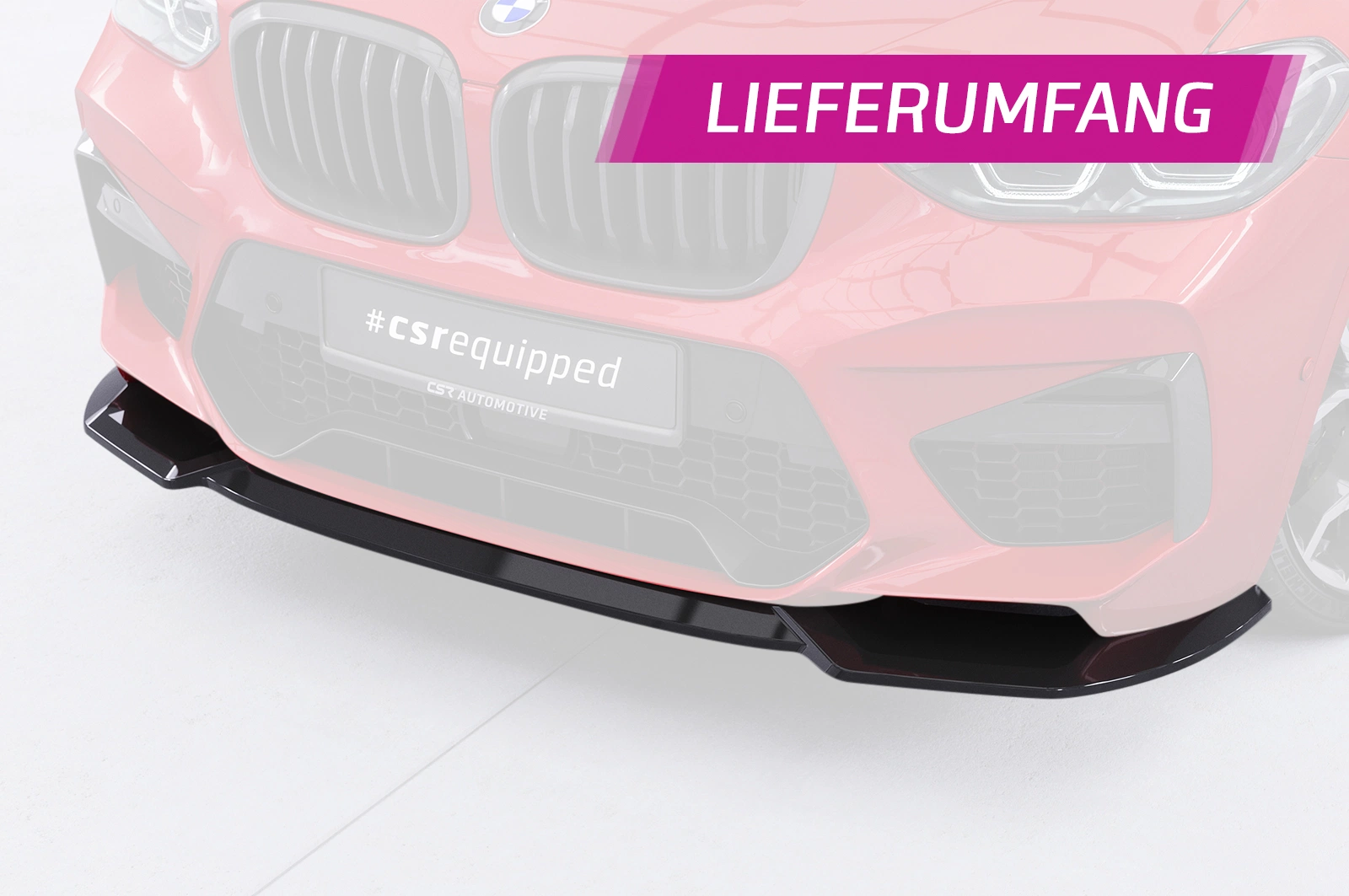 Voorspoiler BMW X3 M F97 / X4 M F98 Glans Zwart (2019-2021)