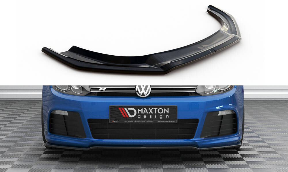 Voorspoiler VW Golf 6 R Glans Zwart V.2