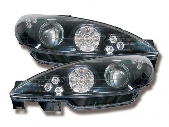 Faros Peugeot 206 98-05 Led DRL negro