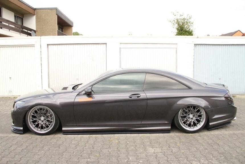 Zijskirts Mercedes CL 500 C216 Maxton Design glans zwart