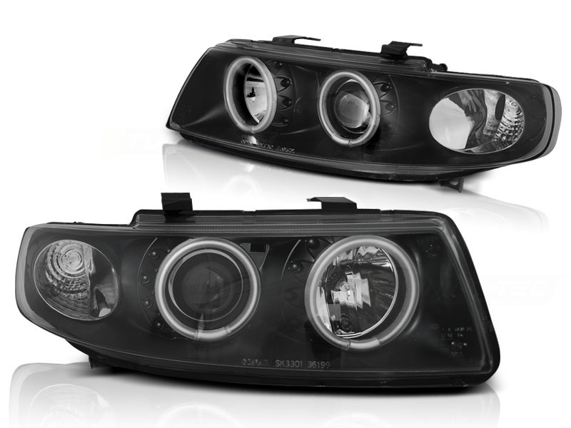 Faros Seat Leon/Toledo 99-04 Angel Eyes 2 negro
