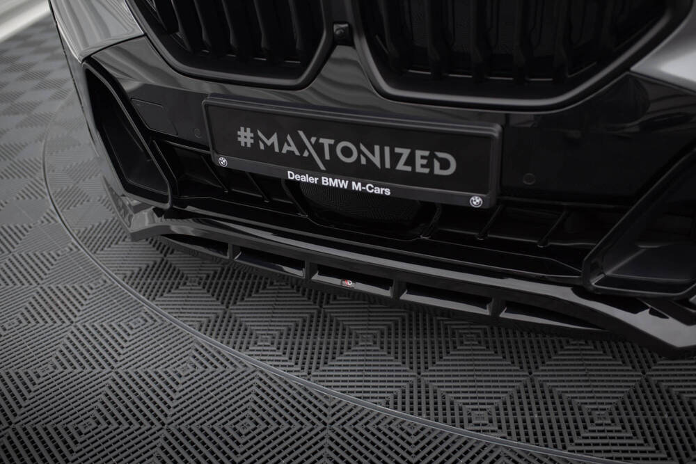 Voorspoiler V.1 BMW X6 M-pakket G06 FL Maxton Glans Zwart
