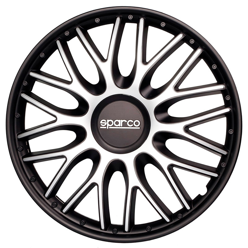 Sparco Wieldoppen Roma - 13-inch - Zilver/Zwart - Set van 4 stuks