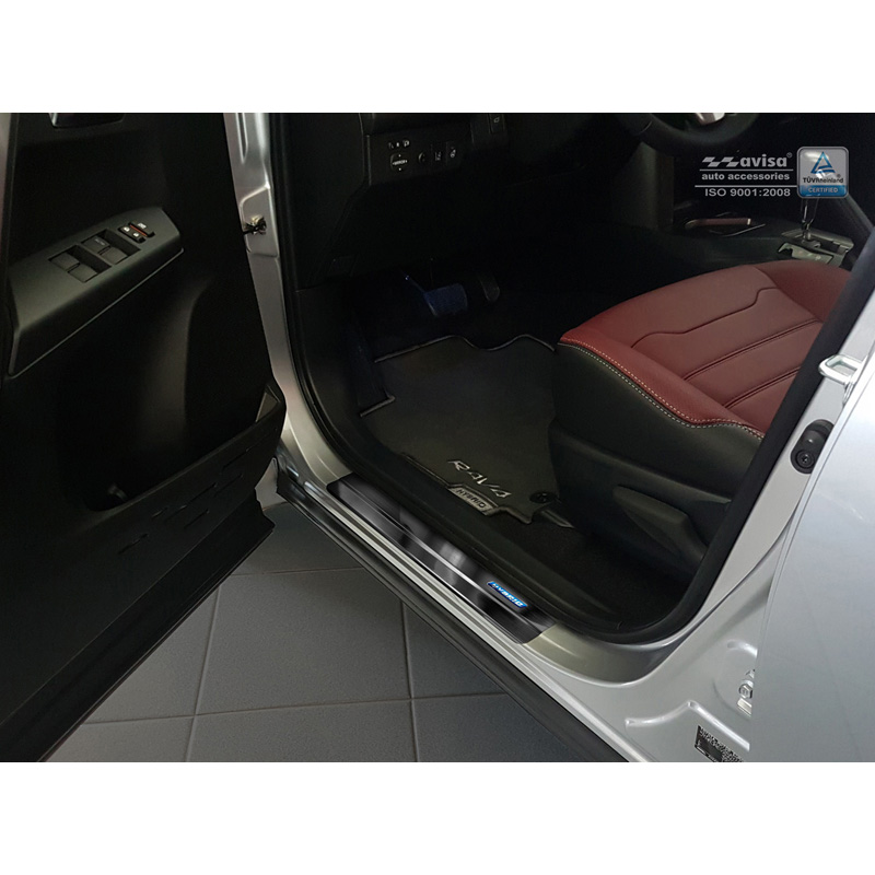 Zwart RVS Instaplijsten  Toyota C-HR 2016-2019 & FL 2019-2023 & RAV4 IV FL 2016-2018 & Lexus NX 2014-2021 - 'Hybrid' - 4-delig