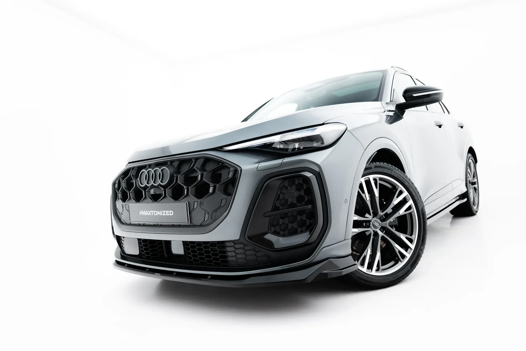 Voorspoiler Audi SQ5 / Q5 S-Line Sportback / SUV Mk3 Maxton Glans Zwart