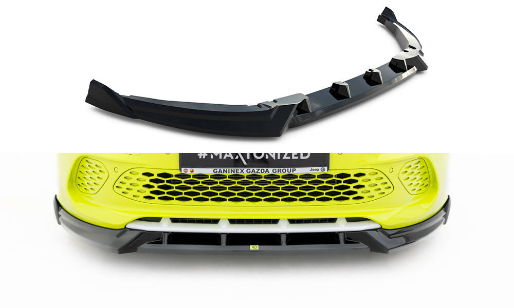 Voorspoiler Abarth 500e Maxton Glanzend zwart