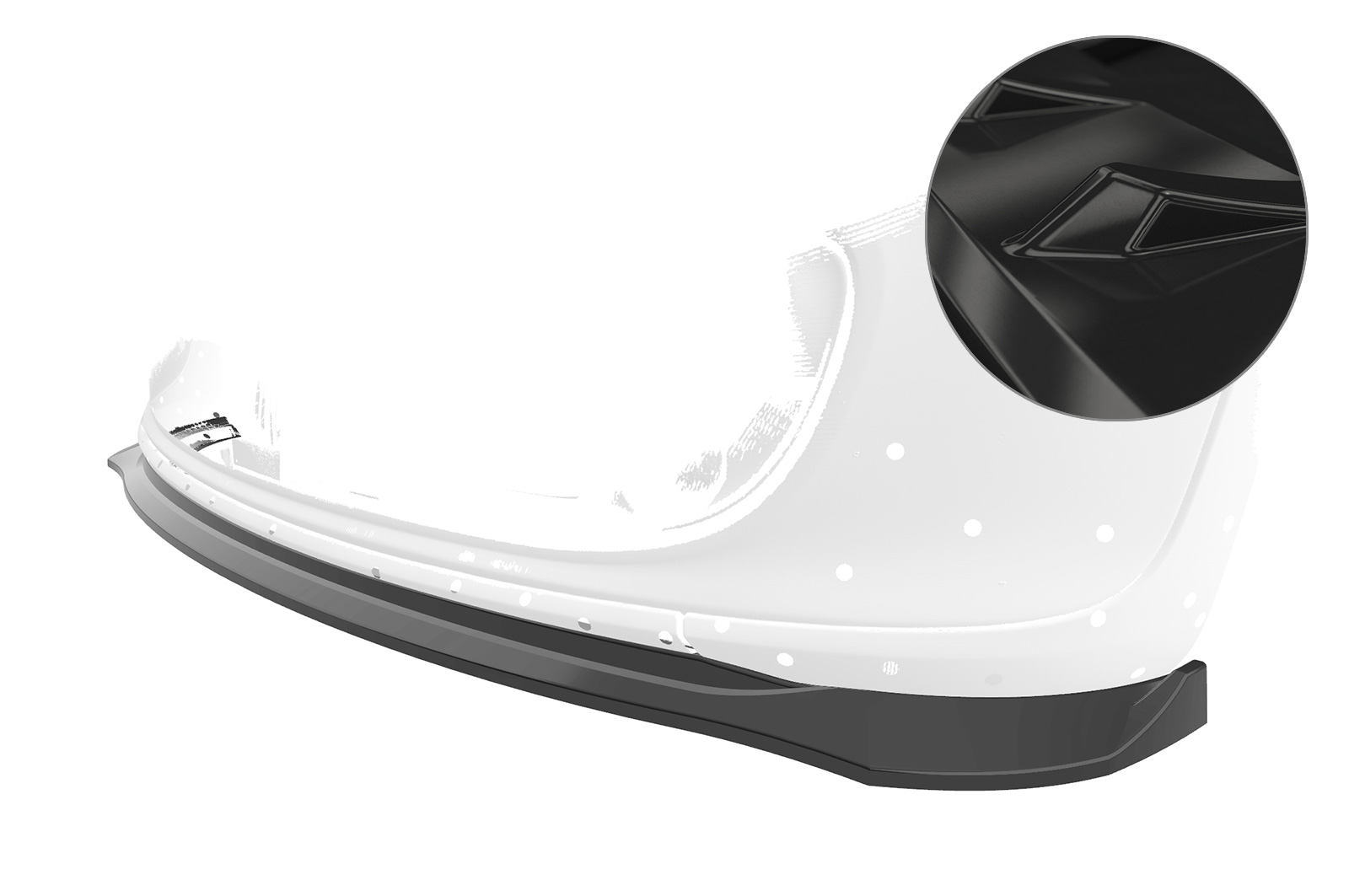 Voorspoiler Renault Twingo 3 GT CSR glans Zwart