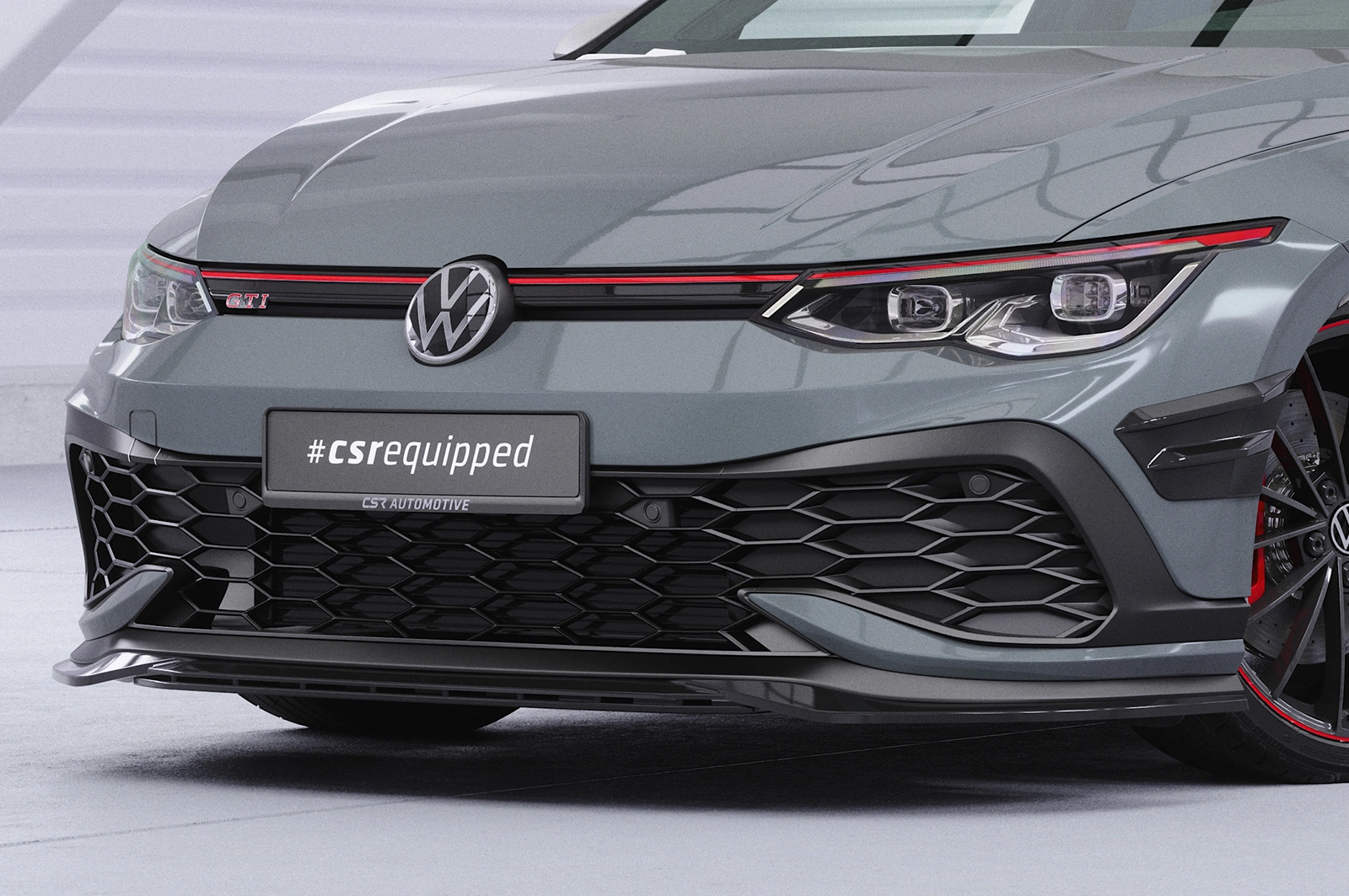 Voorspoiler VW Golf 8 GTI Clubsport glans zwart