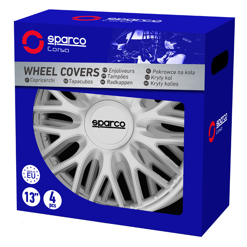 Sparco Wieldoppen Roma - 16-inch - Zilver - Set van 4 stuks