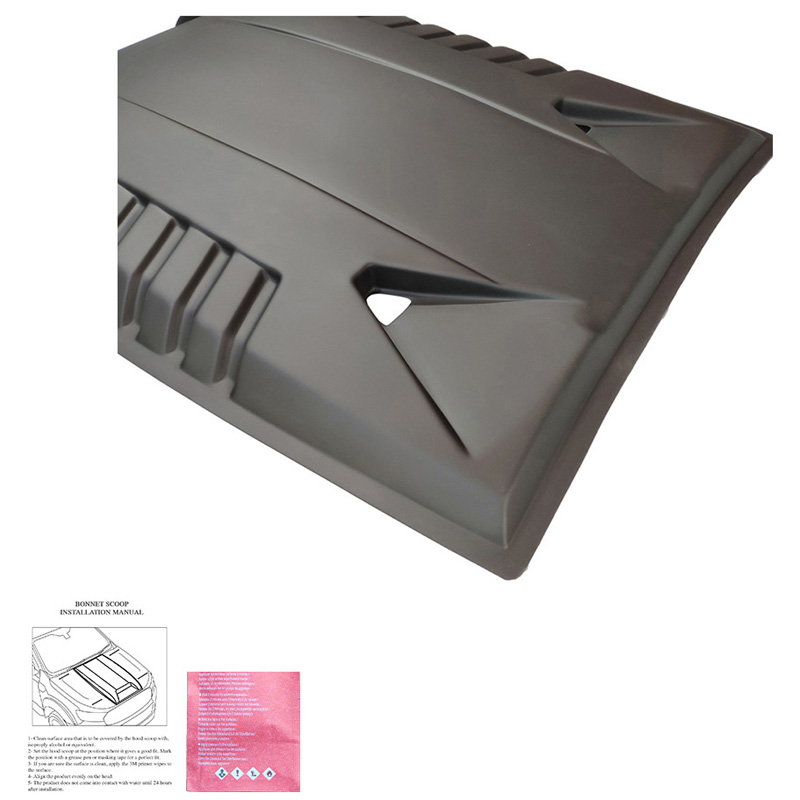 Motorkapluchtinlaat (Scoop)  Ford Ranger T6 2012-2015 - Matzwart
