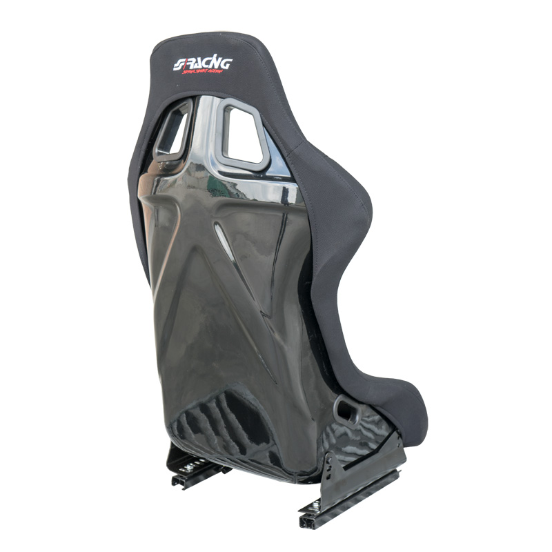 Simoni Racing Sportstoel Lewis - Zwart + GVK Rugleuning - Vaste Rugleuning - incl. Sledes