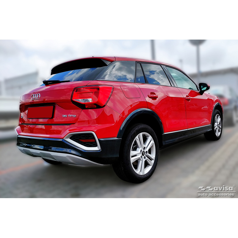 Zwart RVS Achterbumperprotector  Audi Q2 Facelift 2020-