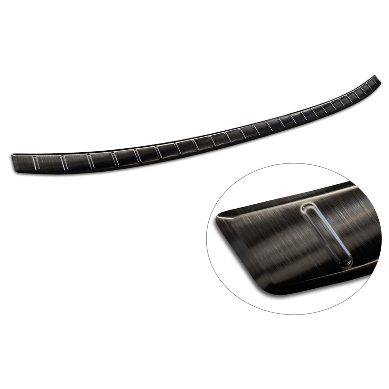 Zwart RVS Achterbumperprotector  Volkswagen Taigo 2021- 'Ribs'