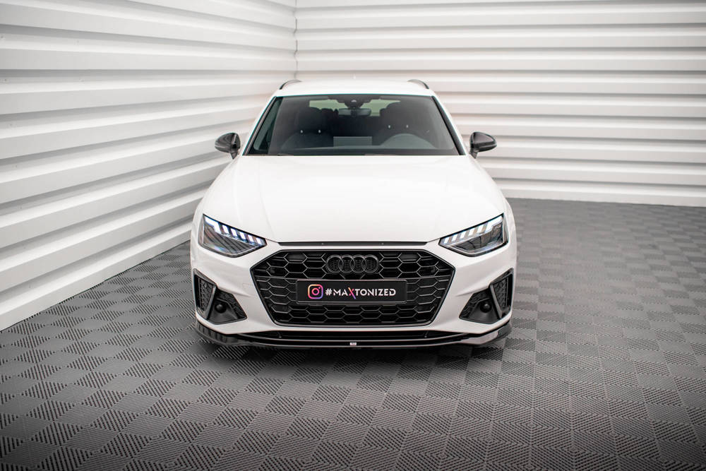 Voorspoiler V.2 Audi A4 S-Line & S4 B9 FL Maxton Glans Zwart