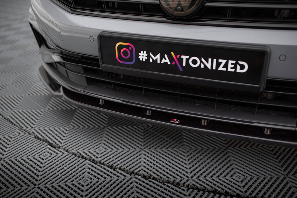 Voorspoiler V.2 Volkswagen Passat R-Line B8 FL Glans Zwart Maxton