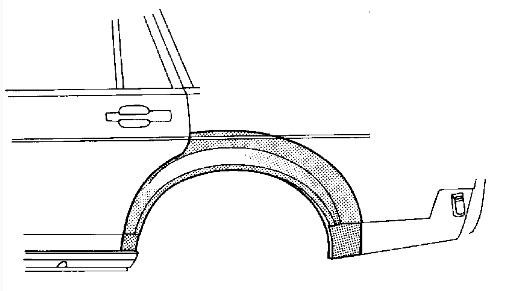 spatbordrand, 4 drs, links VW Passat, 1980-1988
