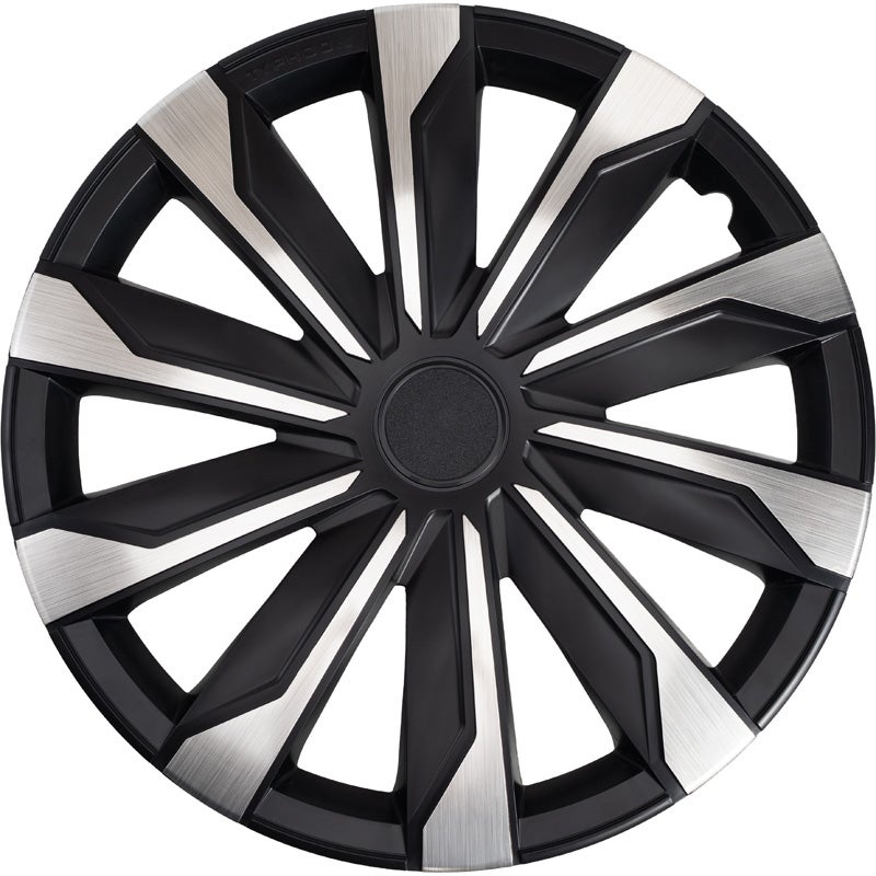 4-Delige Wieldoppenset Typhoon 14-inch alu/zwart
