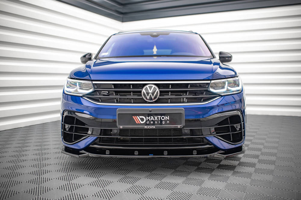 Voorspoiler V.3 VW Tiguan R MK2 Facelift Maxton Glans Zwart