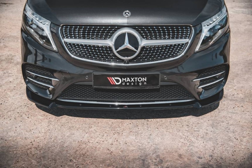 Voorspoiler Mercedes V-Klasse W447 AMG-Line Maxton Design glans zwart v.3