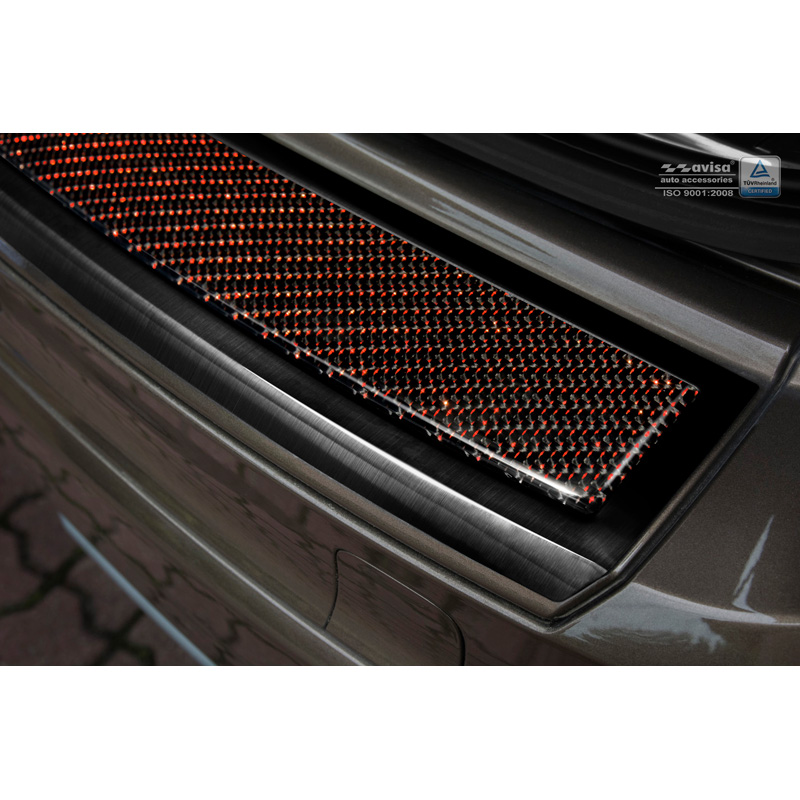 RVS Achterbumperprotector 'Deluxe' Volvo XC60 2013-2016 Zwart/Ro