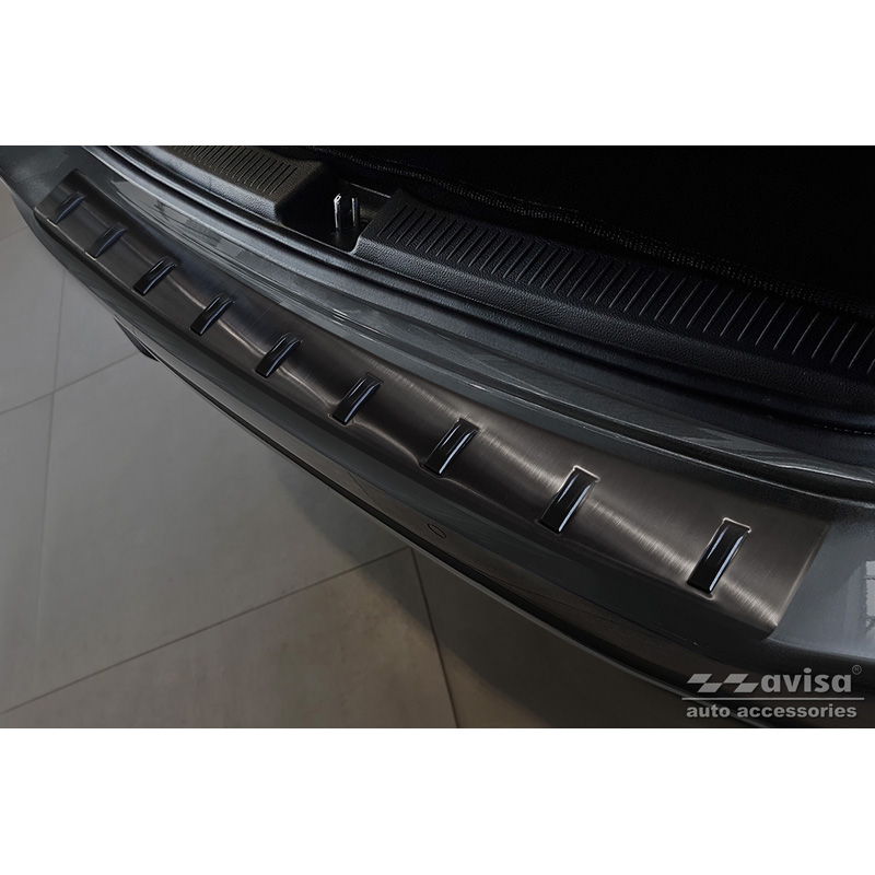 Zwart RVS Achterbumperprotector  Mercedes B-Klasse (W247) 2019- (incl. AMG) 'STRONG EDITION'